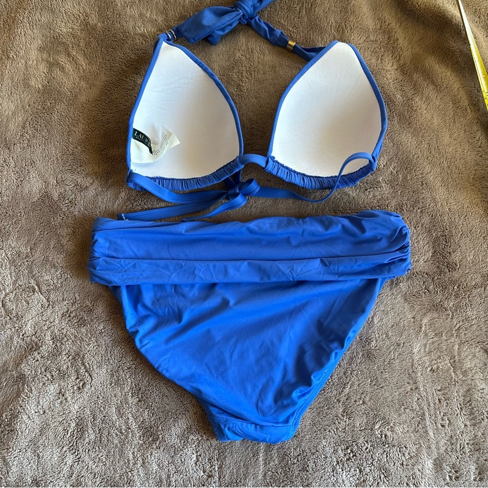 Lauren Ralph Lauren Blue Halter Bikini Set – Size 12 - Picture 3 of 7